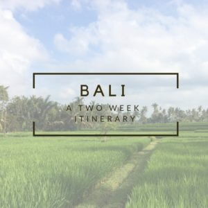 bali itinerary