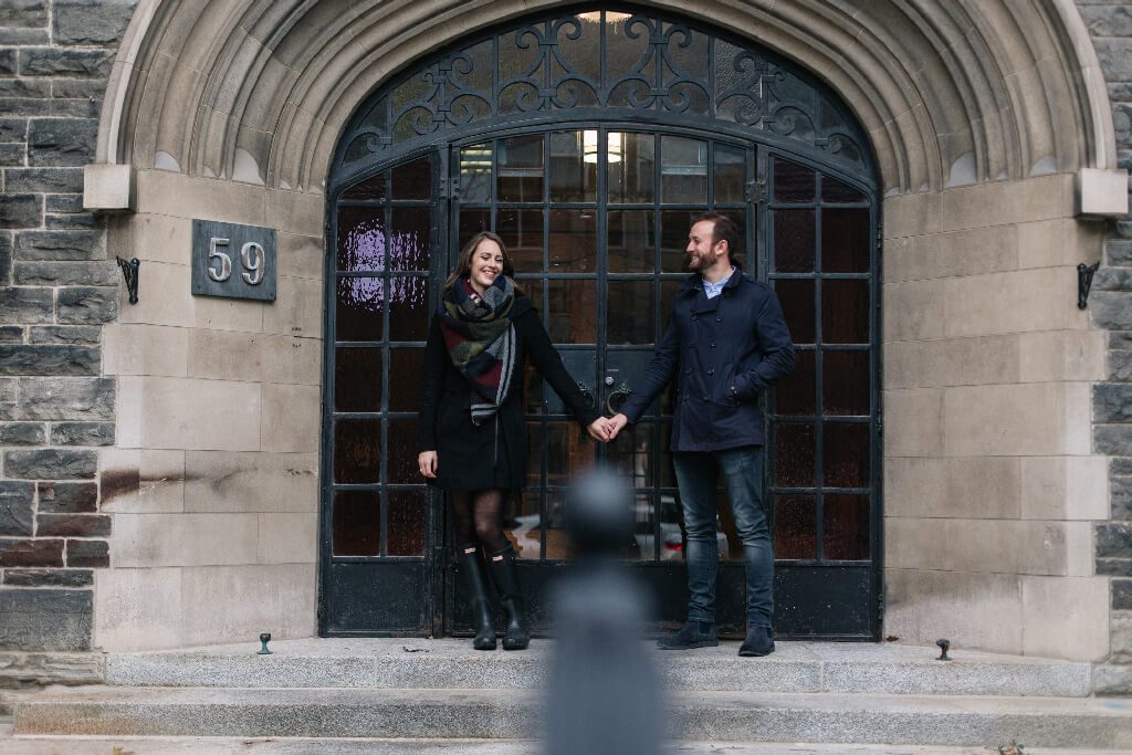 engagement photos at the university of Toronto