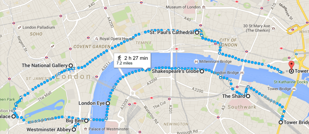 london tourist route planner